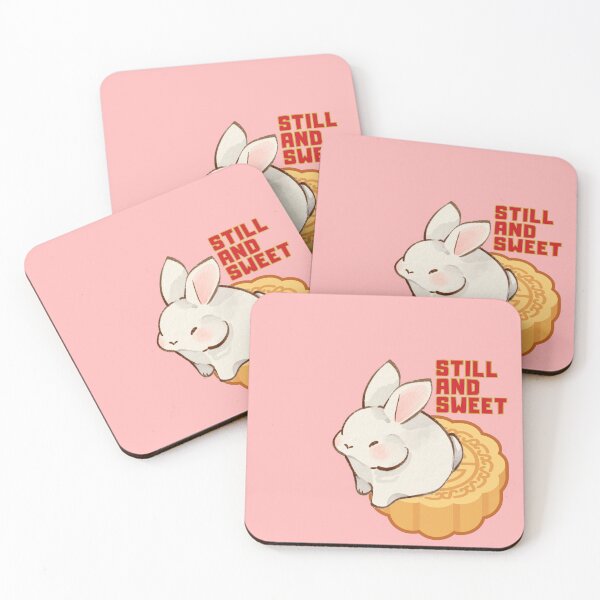 Item preview, Still and Sweet, White Bunny on Chinese Cake Illustration designed and sold by UUniqueIImprint.