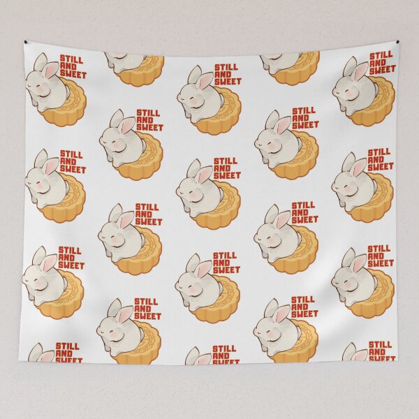 Item preview, Still and Sweet, White Bunny on Chinese Cake Illustration designed and sold by UUniqueIImprint.