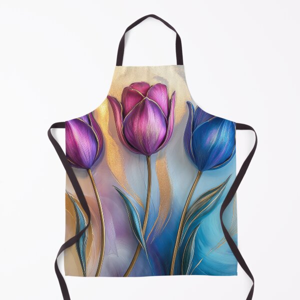 Artikelvorschau, Gemälde mit lila und blauen Tulpen entworfen und verkauft von MargaretWiktor.