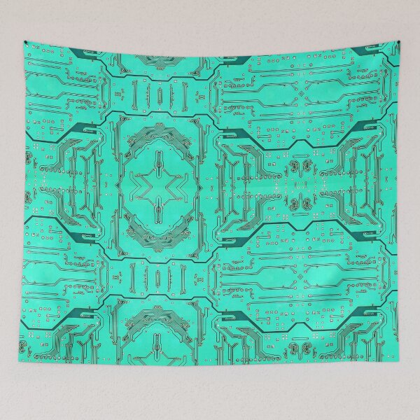 Item preview, Green symmetrical electronic microcircuit pattern. designed and sold by IaroslavB.
