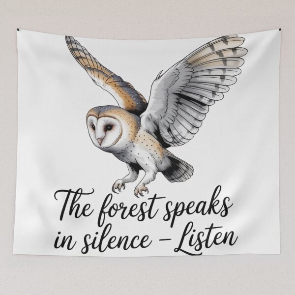 Item preview, The Forest Speaks in Silence: Listen to Nature's Wisdom Owl designed and sold by Designorado.
