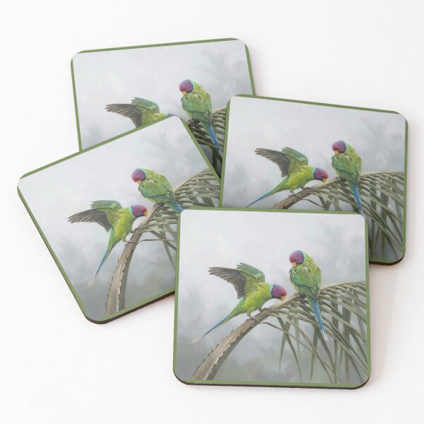 Item preview, Plum-Headed Parakeets on Palm Frond designed and sold by Tridentulus.