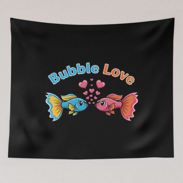 Item preview, Retro Pastel Valentine Fish Couple - Hooked on Fins by TankTherapyArt  designed and sold by TankTherapyArt.