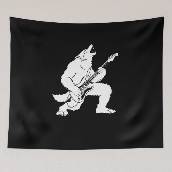 Item preview, Rock Music Wolf Guitarist designed and sold by salmzouriart.