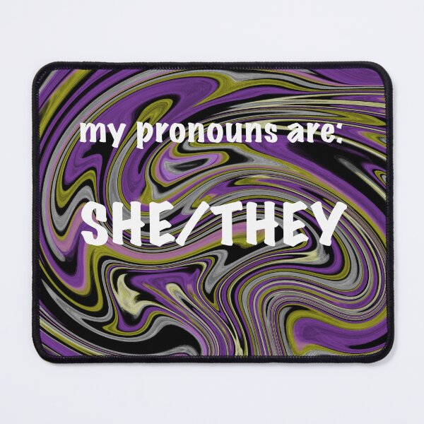 Item preview, She/They pronouns designed and sold by artist-wanna-be.