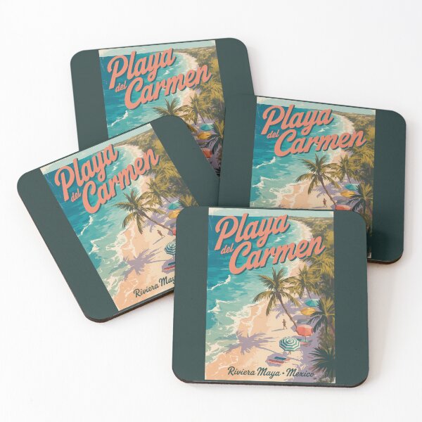 Item preview, Playa del Carmen Beach Illustration Travel Art Vintage designed and sold by KrisSidDesigns.