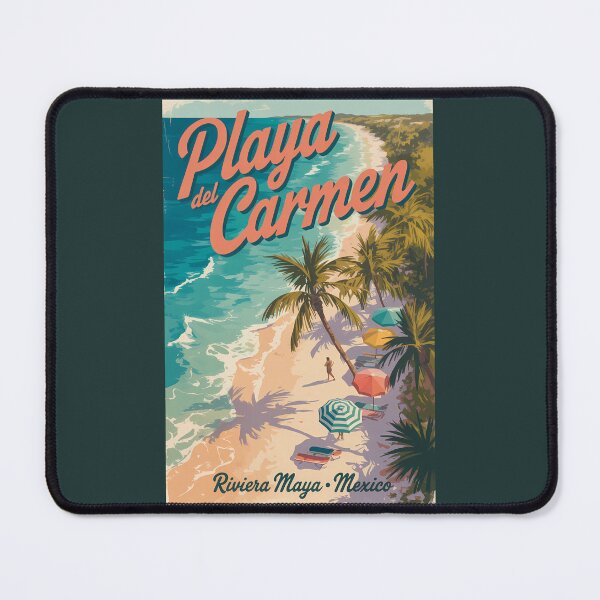 Item preview, Playa del Carmen Beach Illustration Travel Art Vintage designed and sold by KrisSidDesigns.