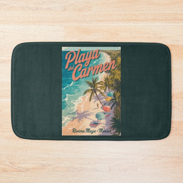 Item preview, Playa del Carmen Beach Illustration Travel Art Vintage designed and sold by KrisSidDesigns.