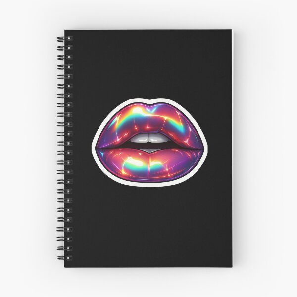 Item preview, Glossy Rainbow Lips Art – Iridescent Pop Culture Aesthetic for Bold Posters, Stickers & Apparel designed and sold by Bright Nest Studio.