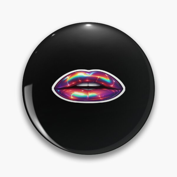 Item preview, Glossy Rainbow Lips Art – Iridescent Pop Culture Aesthetic for Bold Posters, Stickers & Apparel designed and sold by Bright Nest Studio.