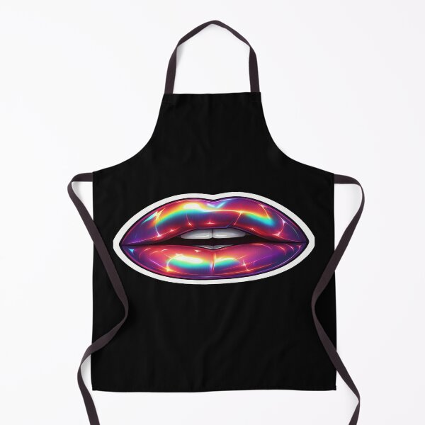 Item preview, Glossy Rainbow Lips Art – Iridescent Pop Culture Aesthetic for Bold Posters, Stickers & Apparel designed and sold by Bright Nest Studio.