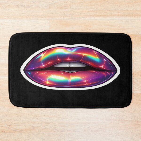 Item preview, Glossy Rainbow Lips Art – Iridescent Pop Culture Aesthetic for Bold Posters, Stickers & Apparel designed and sold by Bright Nest Studio.