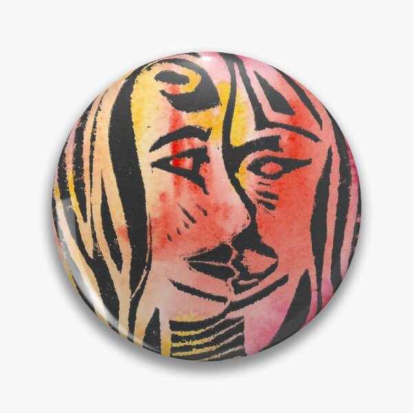 Item preview, Two-Faced - Relief print on watercolor designed and sold by Jamie  Taylor.