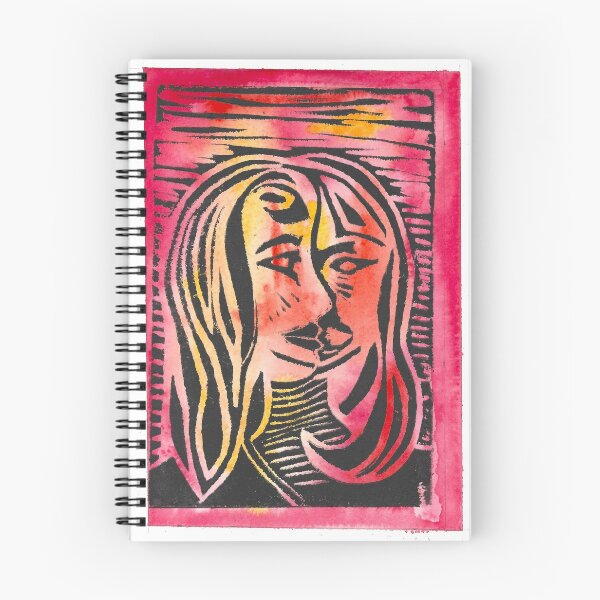 Item preview, Two-Faced - Relief print on watercolor designed and sold by Jamie  Taylor.
