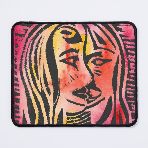 Item preview, Two-Faced - Relief print on watercolor designed and sold by Jamie  Taylor.