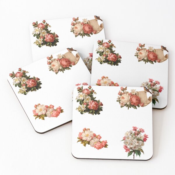 Item preview, Mini Antique flowers with love letter blue bird sticker pack designed and sold by MendaciousMina.