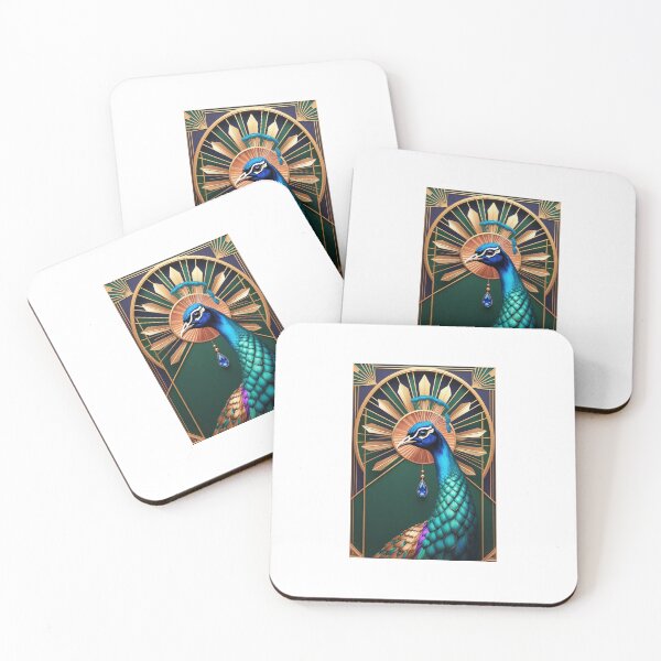 Item preview, Art Deco Peacock Portrait / Peacock Glamour Art designed and sold by PictorialWhimsy.