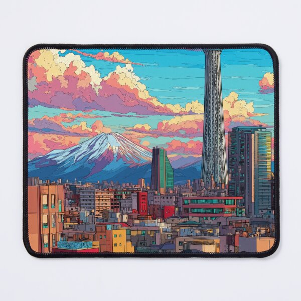 Item preview, Tokyo Pop Art – Skytree & Mount Fuji Turquoise Sky designed and sold by SkylineVistas Designs.