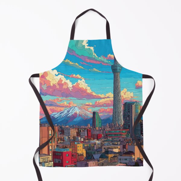 Item preview, Tokyo Pop Art – Skytree & Mount Fuji Turquoise Sky designed and sold by SkylineVistas Designs.
