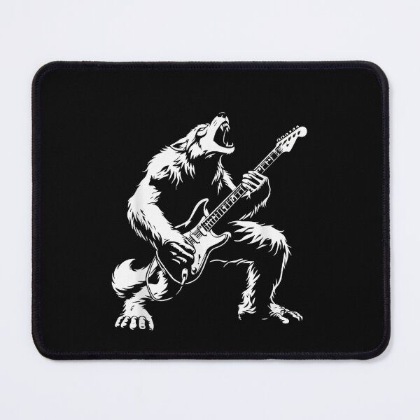 Item preview, wolf Playing Electric Guitar Rock Music designed and sold by salmzouriart.