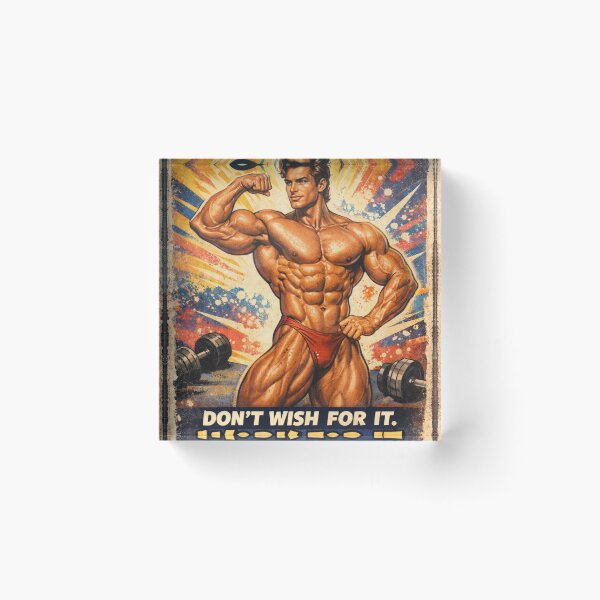 Item preview, Legendary Gains Vintage Male Bodybuilder Gym Poster designed and sold by JonelleTshirts.