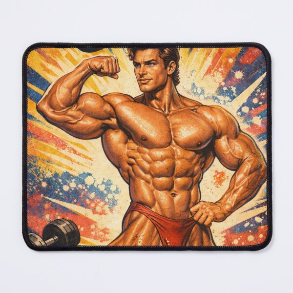Item preview, Legendary Gains Vintage Male Bodybuilder Gym Poster designed and sold by JonelleTshirts.