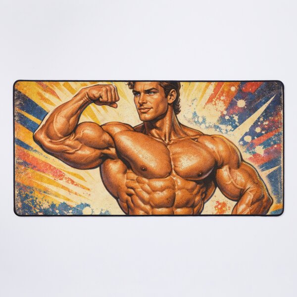 Item preview, Legendary Gains Vintage Male Bodybuilder Gym Poster designed and sold by JonelleTshirts.