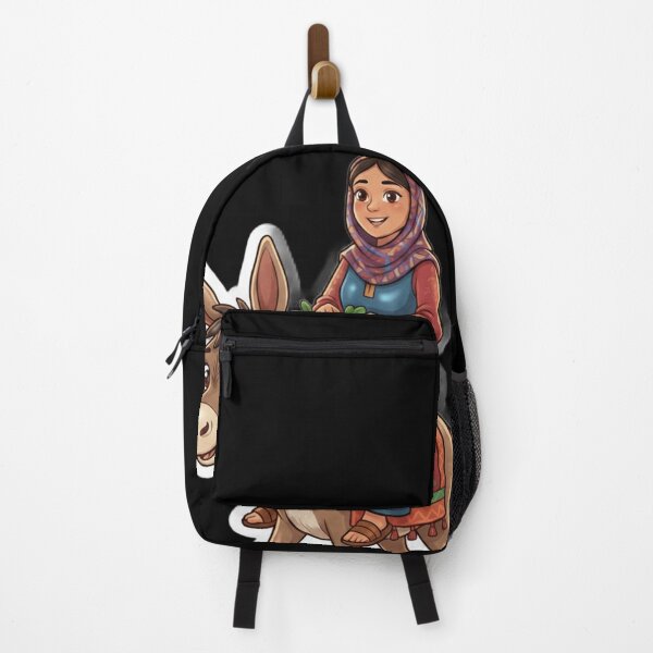 Item preview, Cute Village Girl on Donkey - Traditional Rural Sticker Art designed and sold by Fatomfatom.