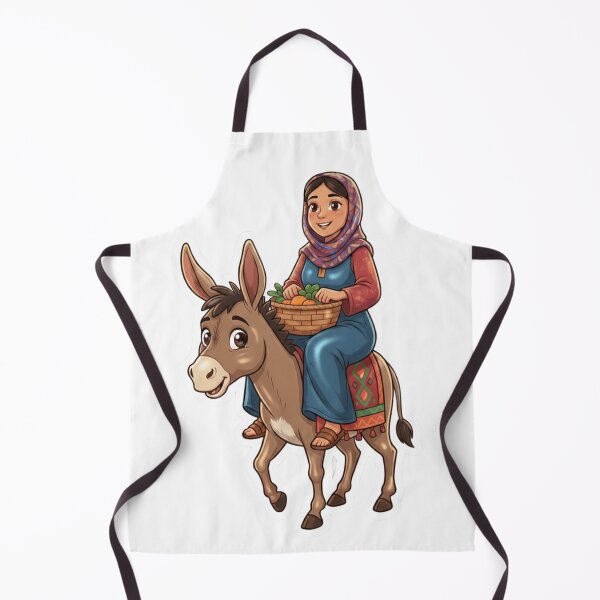 Item preview, Cute Village Girl on Donkey - Traditional Rural Sticker Art designed and sold by Fatomfatom.