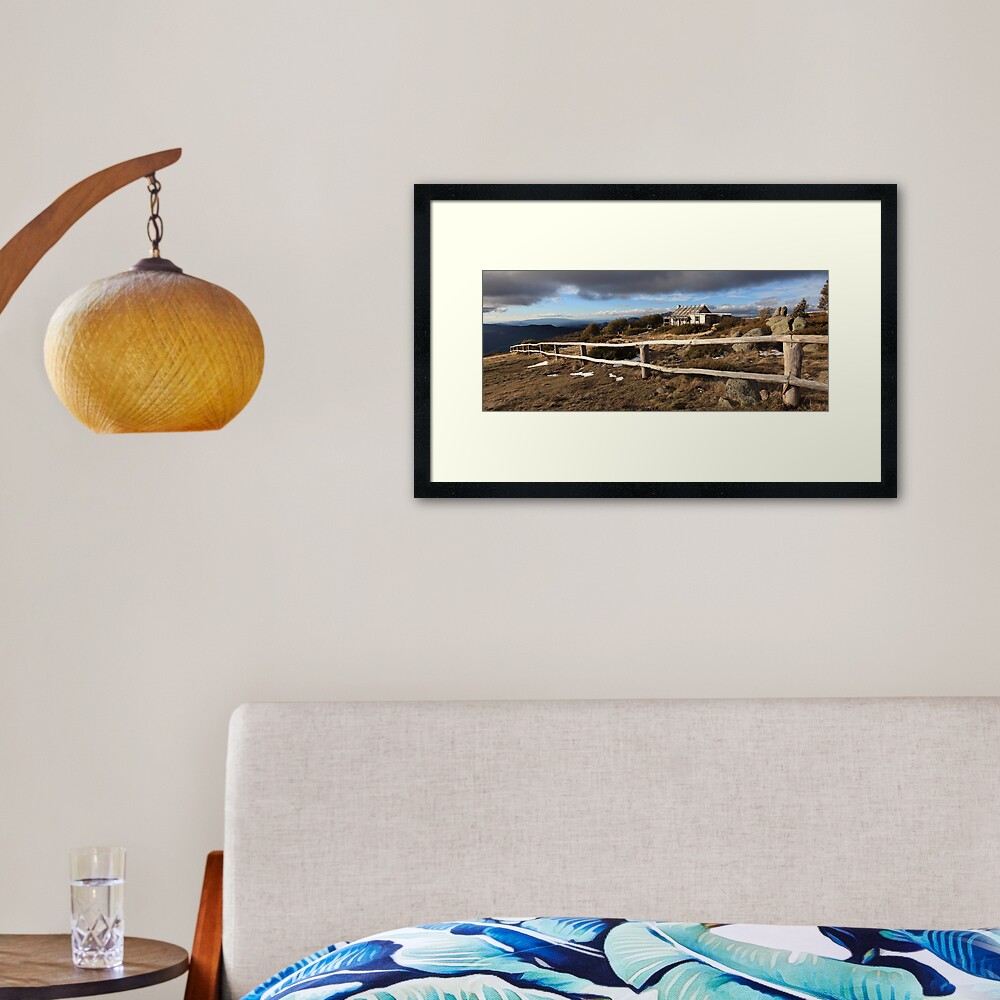 Craig's Hut, Winter Afternoon, Mt Stirling, Australia Framed Art Print