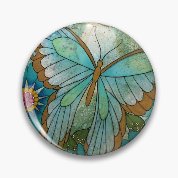 Item preview, Butterfly with Flowers on a mixed media background designed and sold by Kelly Ryan Rhoades.