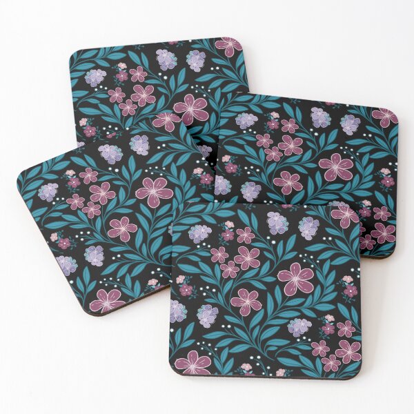 Item preview, Teal and purple florals around us! designed and sold by SheilaMcDowell Design.