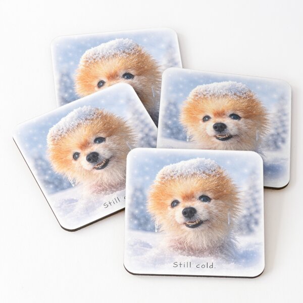 Item preview, Still Cold - Cute Pomeranian Winter Mood (Al Art) designed and sold by TsvietkovaArt.