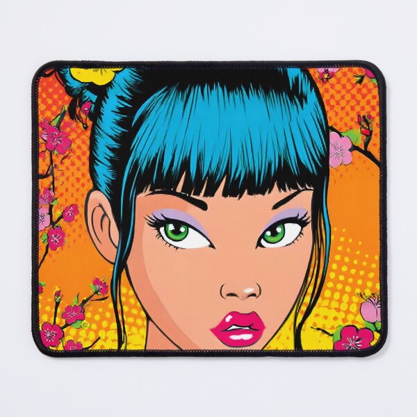 Item preview, Pop art woman illustration with Floral Background designed and sold by Artessie.