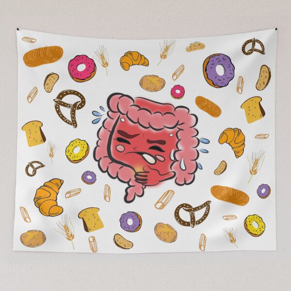 Item preview, Funny Gluten Intolerance Cartoon – Gut Health & Celiac Humor Design designed and sold by ForcePrint.