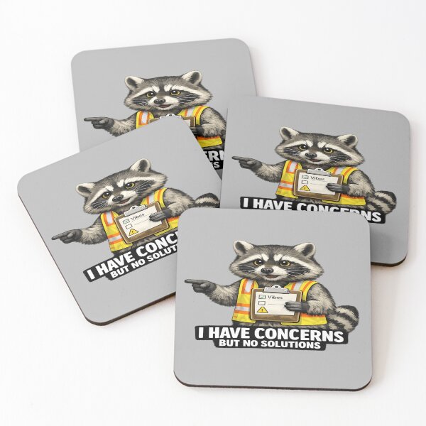 Item preview, Raccoon Safety Inspector Meme — “I Have Concerns But No Solutions” Clipboard Graphic designed and sold by POD DYNASTY.