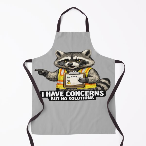 Item preview, Raccoon Safety Inspector Meme — “I Have Concerns But No Solutions” Clipboard Graphic designed and sold by POD DYNASTY.