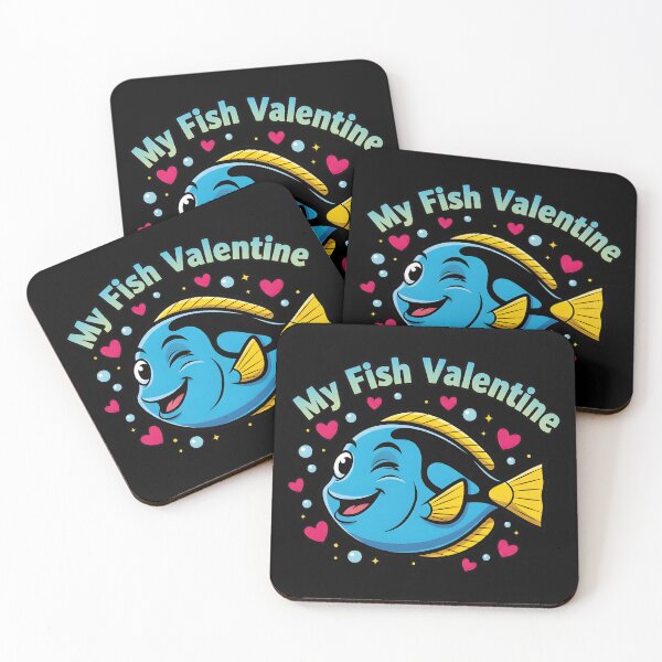 Item preview, My Fish Valentine Blue Tang Surgeonfish - Funny Saltwater Aquarium Art by TankTherapyArt designed and sold by TankTherapyArt.
