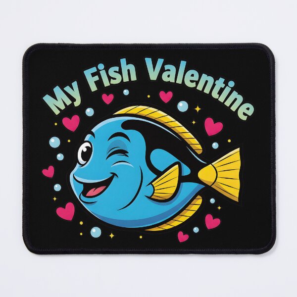 Item preview, My Fish Valentine Blue Tang Surgeonfish - Funny Saltwater Aquarium Art by TankTherapyArt designed and sold by TankTherapyArt.