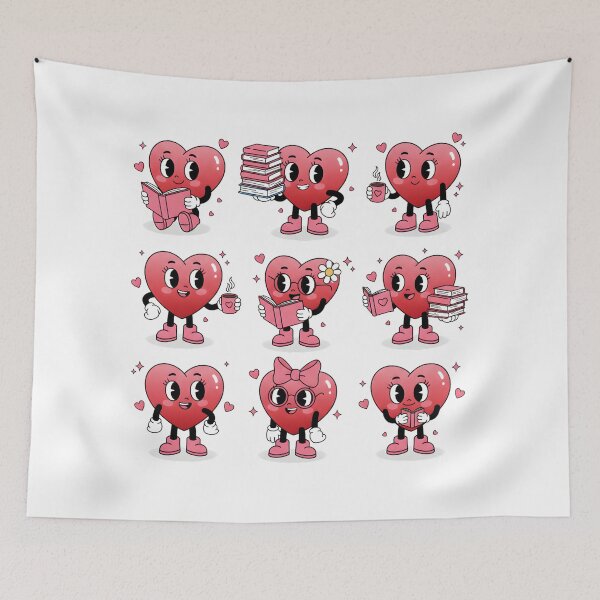Item preview, Valentine Book Lover, Bookish Heart Characters designed and sold by DesignDenDo ⭐⭐⭐⭐⭐.