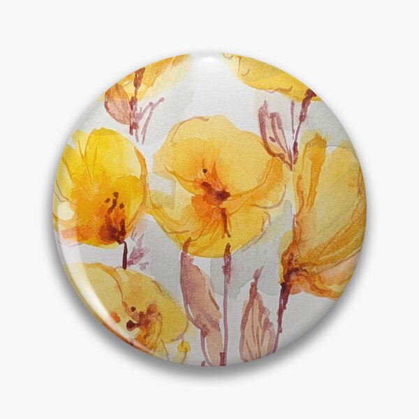 Item preview, Yellow Watercolor Flowers designed and sold by Kara Draws.