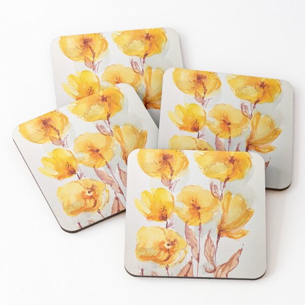 Item preview, Yellow Watercolor Flowers designed and sold by Kara Draws.