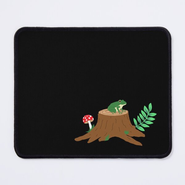 Item preview, Frog on a tree stump with a mushroom designed and sold by Jennifer Ladd.