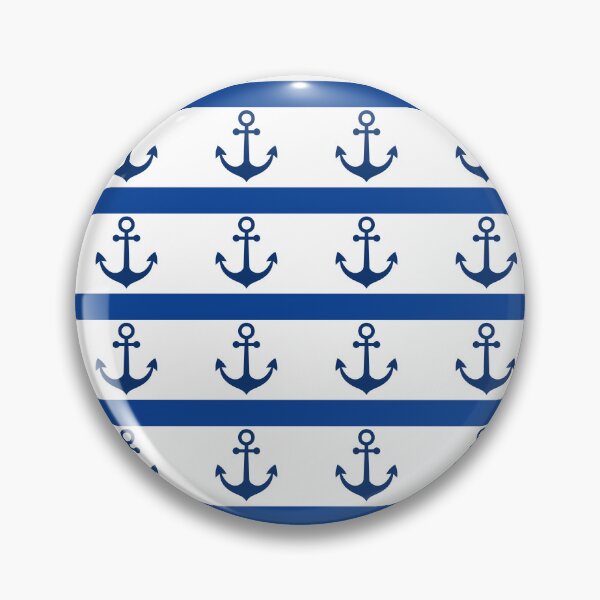 Item preview, Anchor Pattern with White and Blue Stripes – Nautical Style designed and sold by LMDIGITAL6.