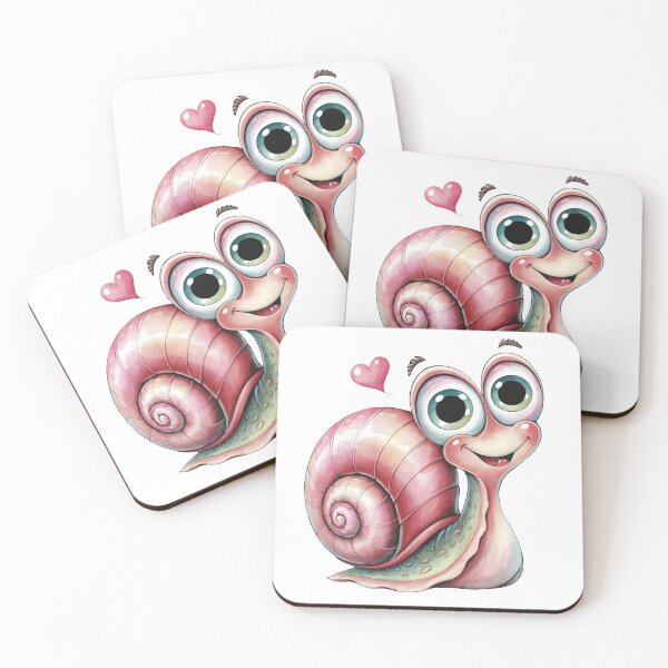 Artikelvorschau, Fröhliche Cartoon-Schnecke mit Herz entworfen und verkauft von jkrphoto.