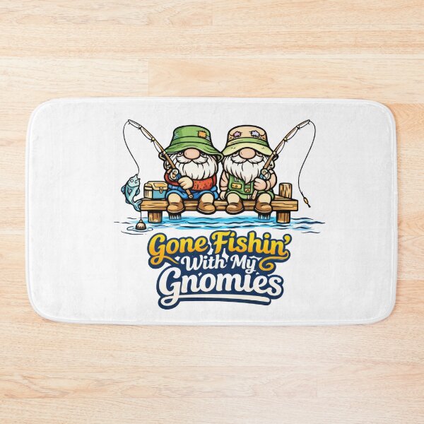 Item preview, Gone Fishin’ With My Gnomies – Funny Fishing Gnome designed and sold by Moriarty's Digital Visions.
