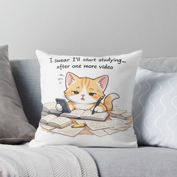 Item preview, Funny Cat Procrastination Quote For Struggling Students designed and sold by mdimac.