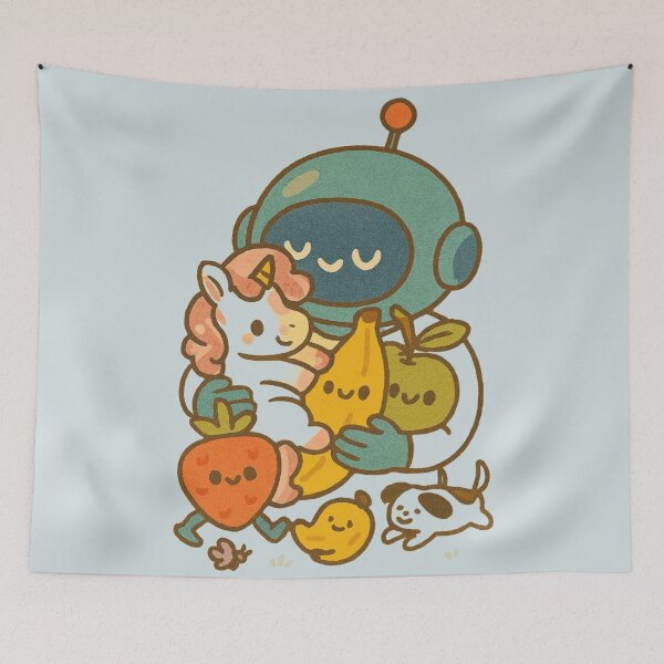 Item preview, Space Robot Hugging Cute Friends designed and sold by Ecosetereos.