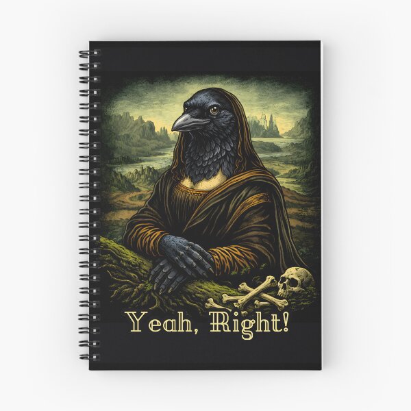 Item preview, Yeah, Right!  Feral Core - Judgemental, Sarcastic Crow Raven Mona Lisa designed and sold by MantixArt.
