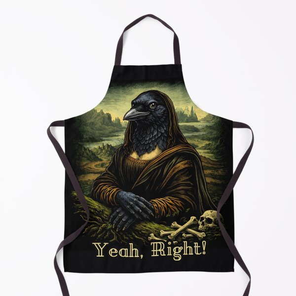 Item preview, Yeah, Right!  Feral Core - Judgemental, Sarcastic Crow Raven Mona Lisa designed and sold by MantixArt.